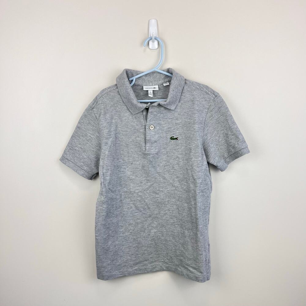 Lacoste Kids Cotton Pique Polo Shirt Gray 12 152 cm